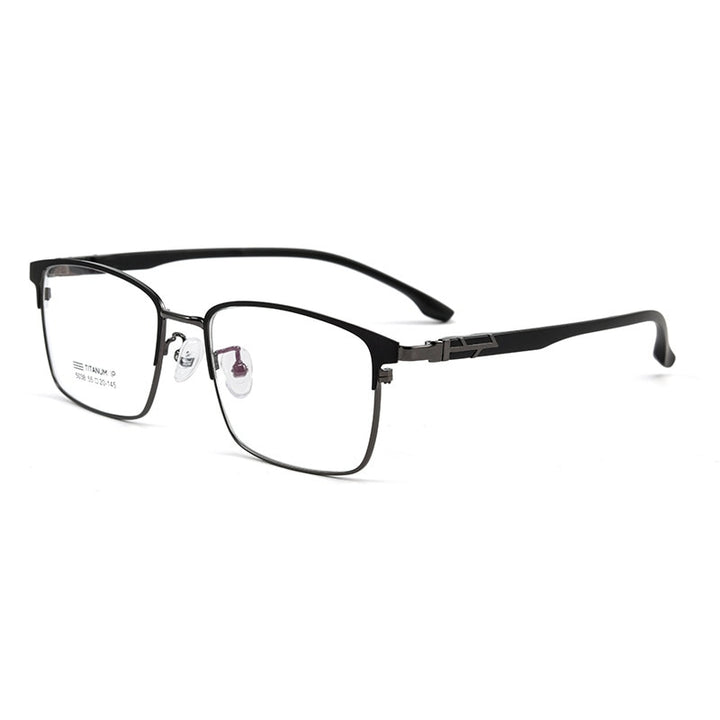 KatKani Men's Full Rim Big Square Tr 90 Titanium Alloy Eyeglasses 5038Tx Full Rim KatKani Eyeglasses   