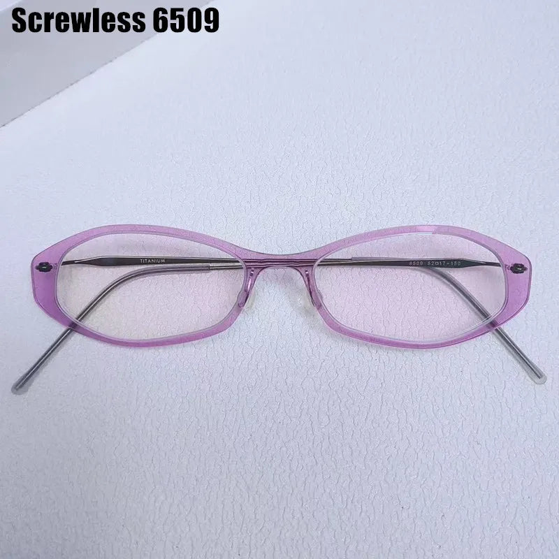 Aimee Unisex Full Rim Polygonal Pure Titanium Eyeglasses 6509 — view 1 | Aimee at FuzWeb