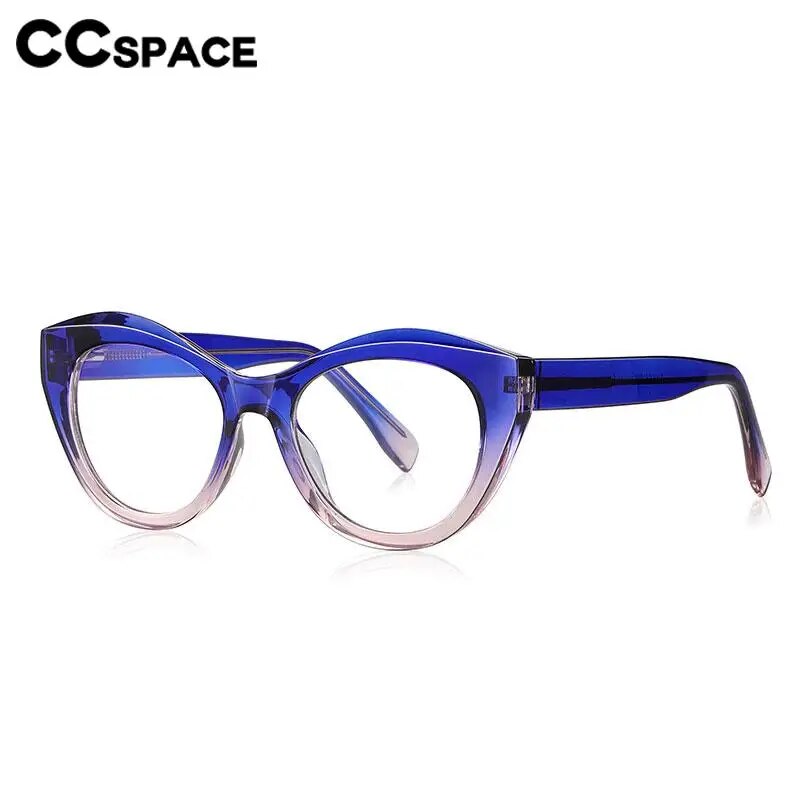 CCSpace Unisex Full Rim Cat Eye Tr 90 Titanium Eyeglasses 57035 Full Rim CCspace   