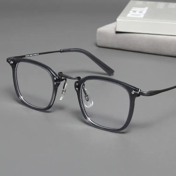 Blackmask Unisex Full Rim Square Titanium Eyeglasses B806