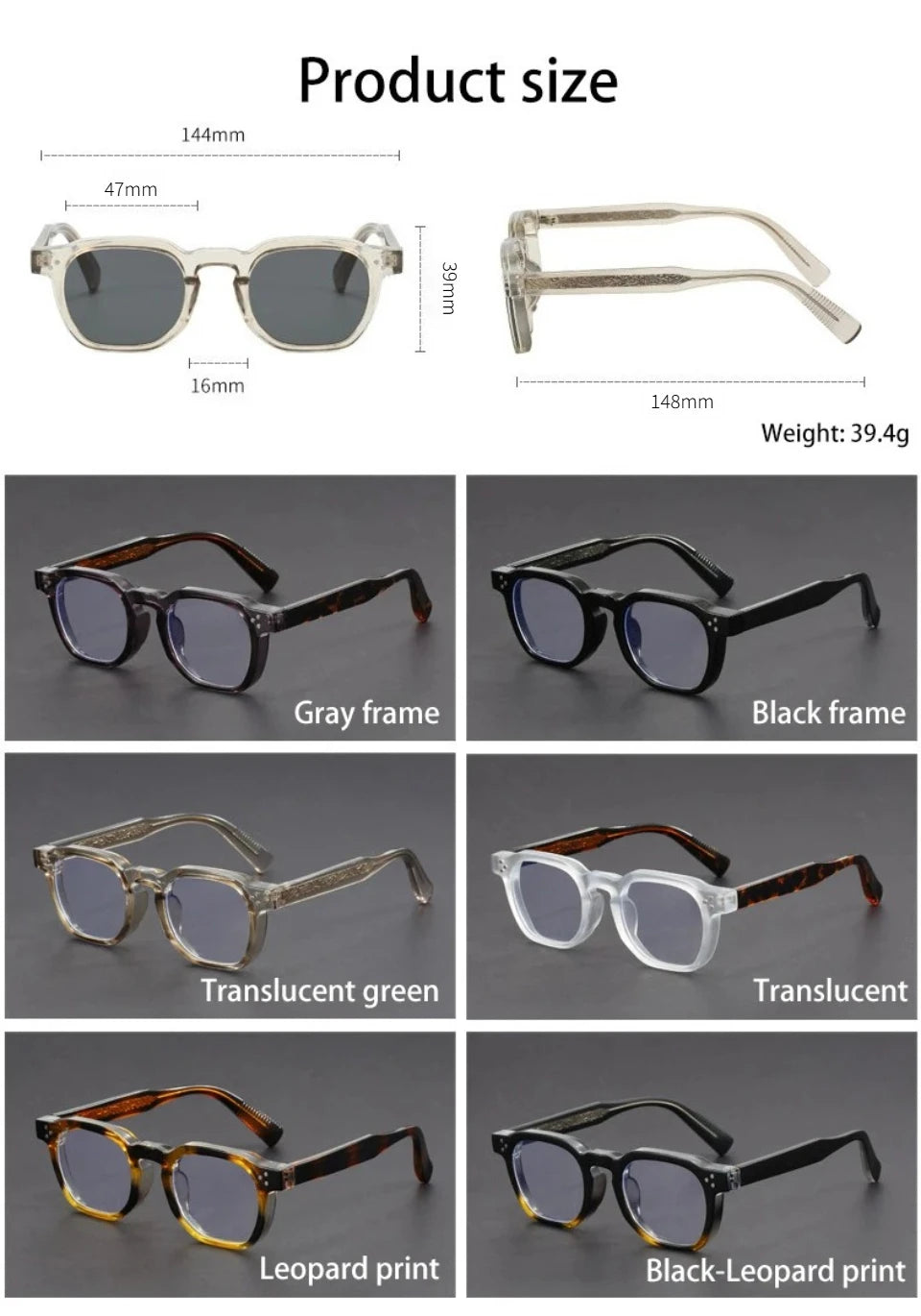 Vicky Unisex Full Rim Square Brow Line Acetate Reading Glasses 527499