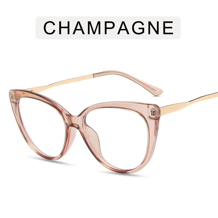 Zirosat Women's Full Rim Oval Cat Eye Tr 90 Alloy Eyeglasses 55018