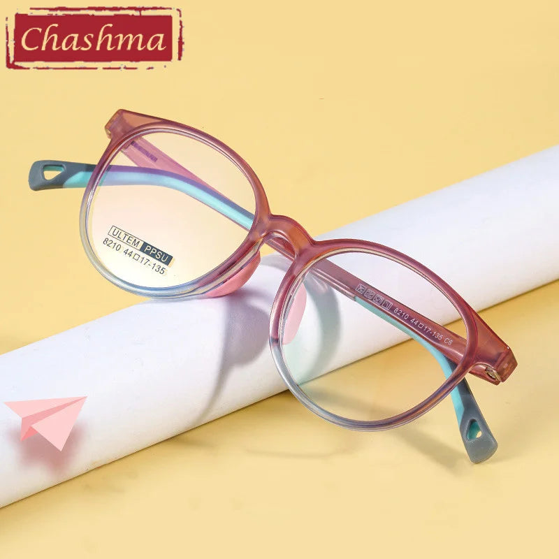 Chashma Ottica Unisex Youth Full Rim Round Tr 90 Titanium Eyeglasses 8210 Full Rim Chashma Ottica   