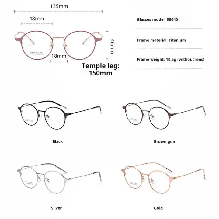 Momoja Women's Full Rim Oval Round Titanium Eyeglasses 98640