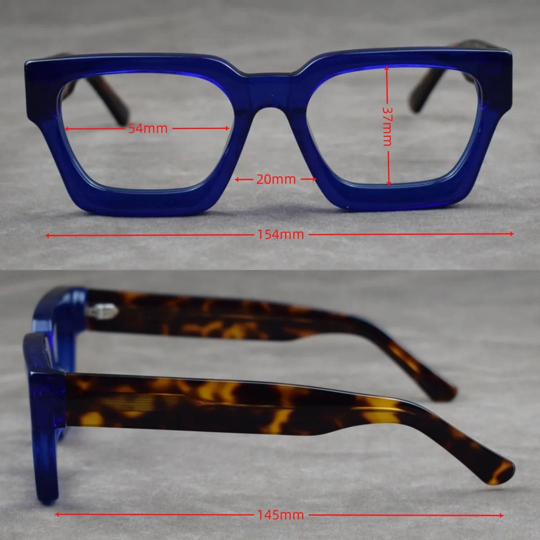 CCspace Women's Full Rim Big Brow Line Polygon Acetate Reading Glasses 802605