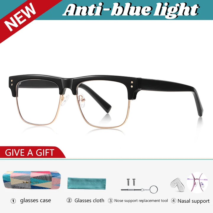 Vicky Men's Full Rim Square Tr 90 Titanium Reading Glasses 82203