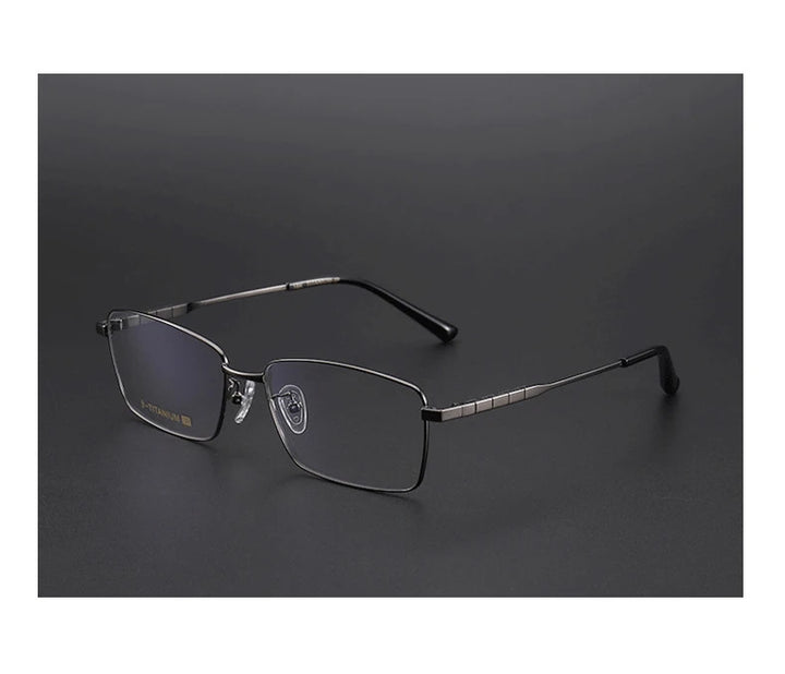 Aimee Men's Full Rim Square Titanium Eyeglasses 91086 Full Rim Aimee Grey  