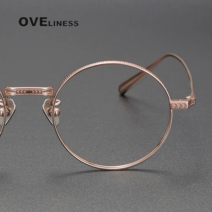 Oveliness Unisex Full Rim Round Oval Titanium Eyeglasses 19026 Full Rim Oveliness   