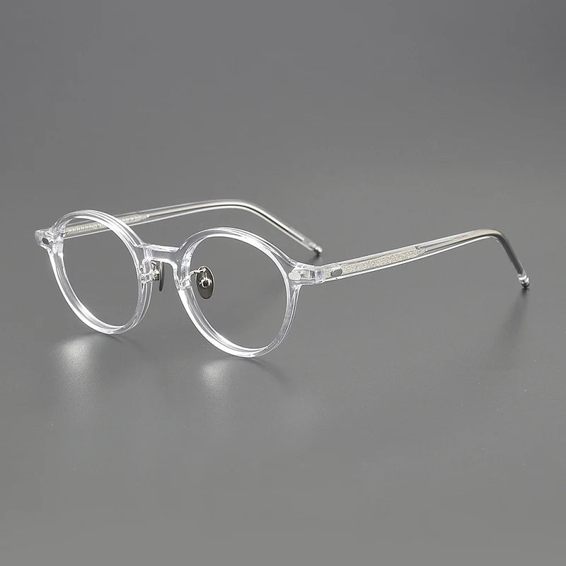 Black Mask Unisex Full Rim Round Acetate Eyeglasses 195495