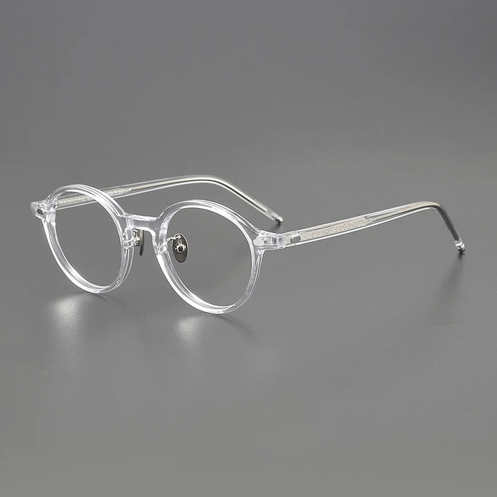 Black Mask Unisex Full Rim Round Acetate Eyeglasses 195495