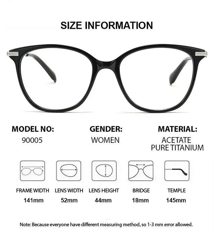 Chashma Ochki Women's Full Rim Square Acetate Titanium Eyeglasses 870005