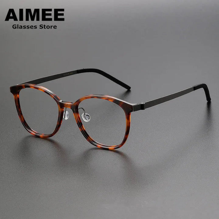 Aimee Women's Full Rim Square Acetate Titanium Eyeglasses 41851