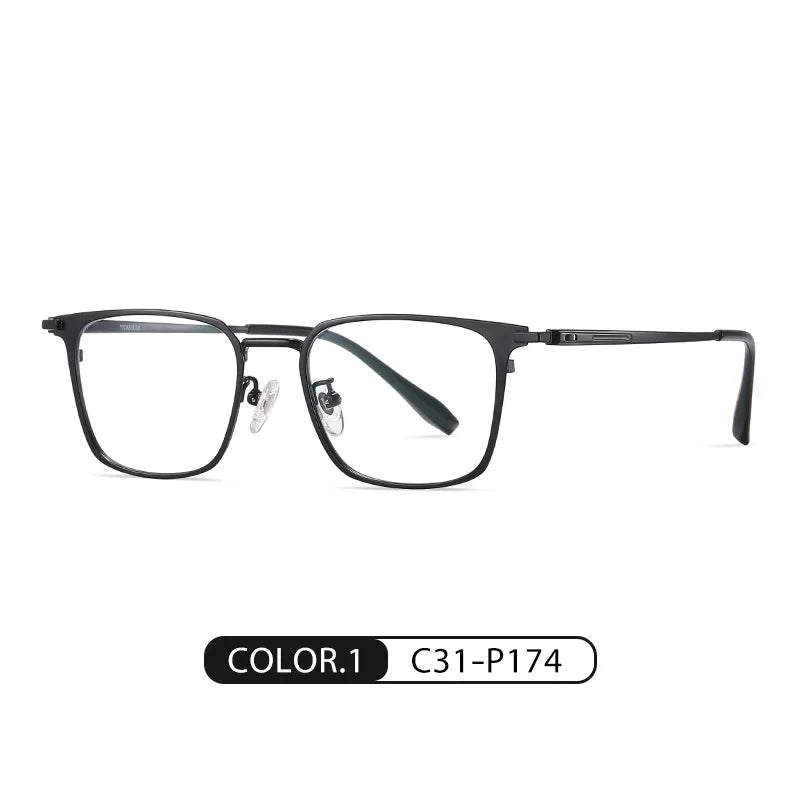 Hotochki Men's Full Rim Big Square Alloy Eyeglasses 27919