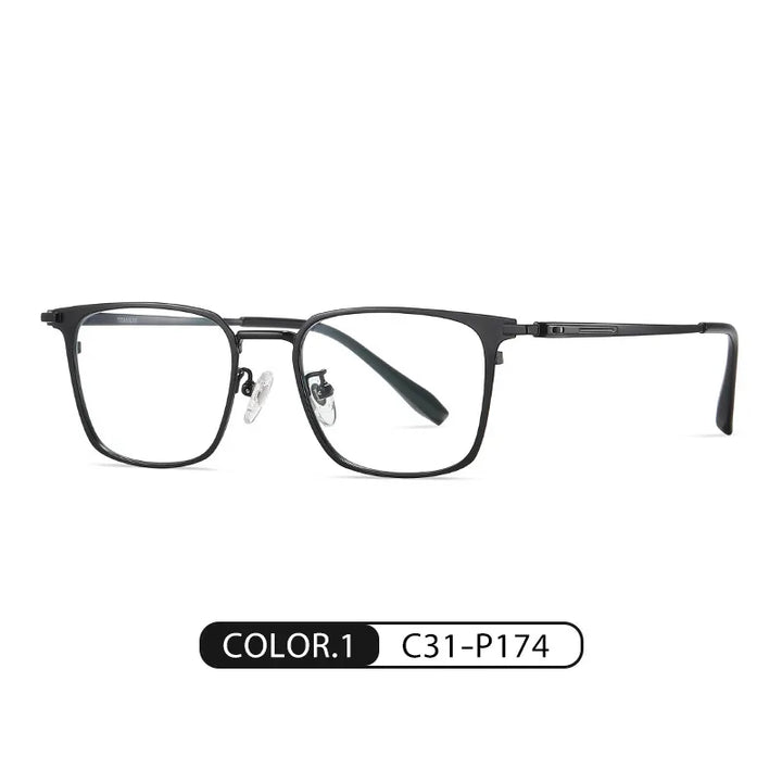 Hotochki Men's Full Rim Big Square Alloy Eyeglasses 27919