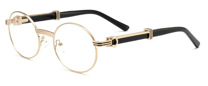Esnbie Unisex Full Rim Round Alloy Eyeglasses 25SM083-1