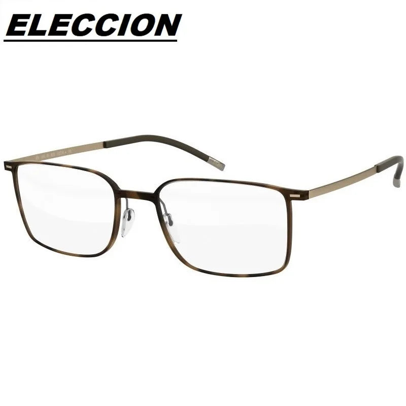 Eleccion Unisex Full Rim Square Tr 90 Titanium Eyeglasses 42886 Full Rim Eleccion