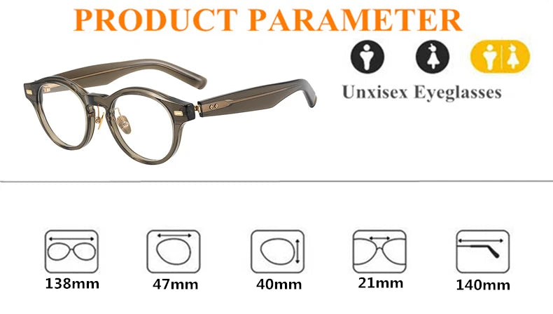Black Mask Women's Full Rim Round Acetate Eyeglasses 61150