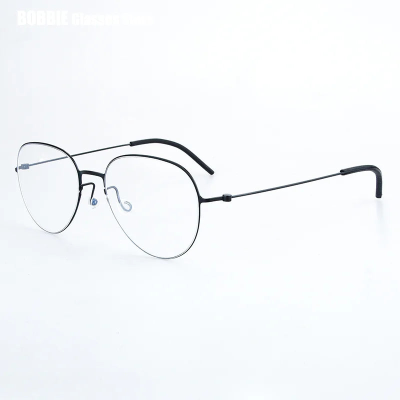 Bobbie Unisex Full Rim Oval Round Screwless Titanium Eyeglasses 765512