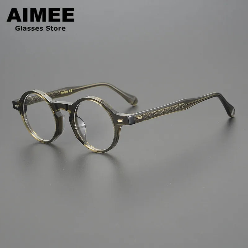 Aimee Unisex Full Rim Round Acetate Eyeglasses 29532