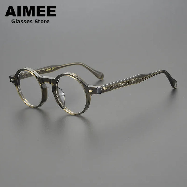 Aimee Unisex Full Rim Round Acetate Eyeglasses 29532