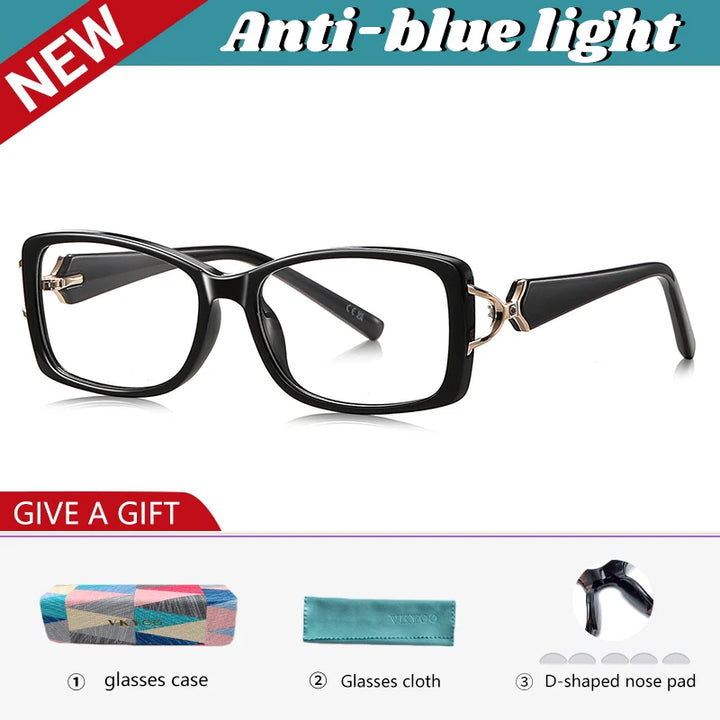 Vicky Women's Full Rim Square Tr 90 Alloy Reading Glasses 77201