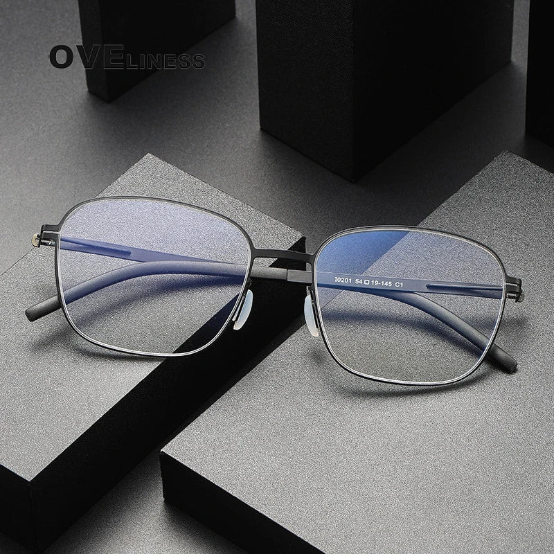 Oveliness Unisex Full Rim Square Titanium Eyeglasses I0201 Full Rim Oveliness   