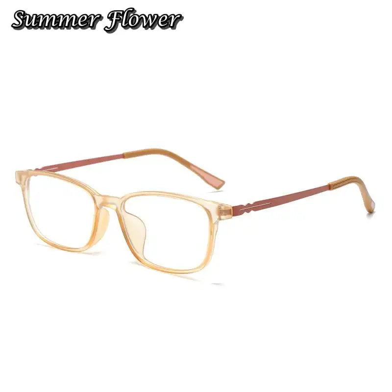 Summer Flower Women's Full Rim Square Tr 90 Titanium Eyeglasses 681346
