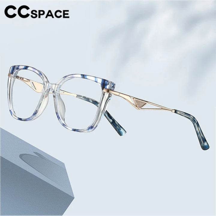 CCspace Women's Full Rim Square Cat Eye Tr 90 Titanium Eyeglasses 301302 Full Rim CCspace   