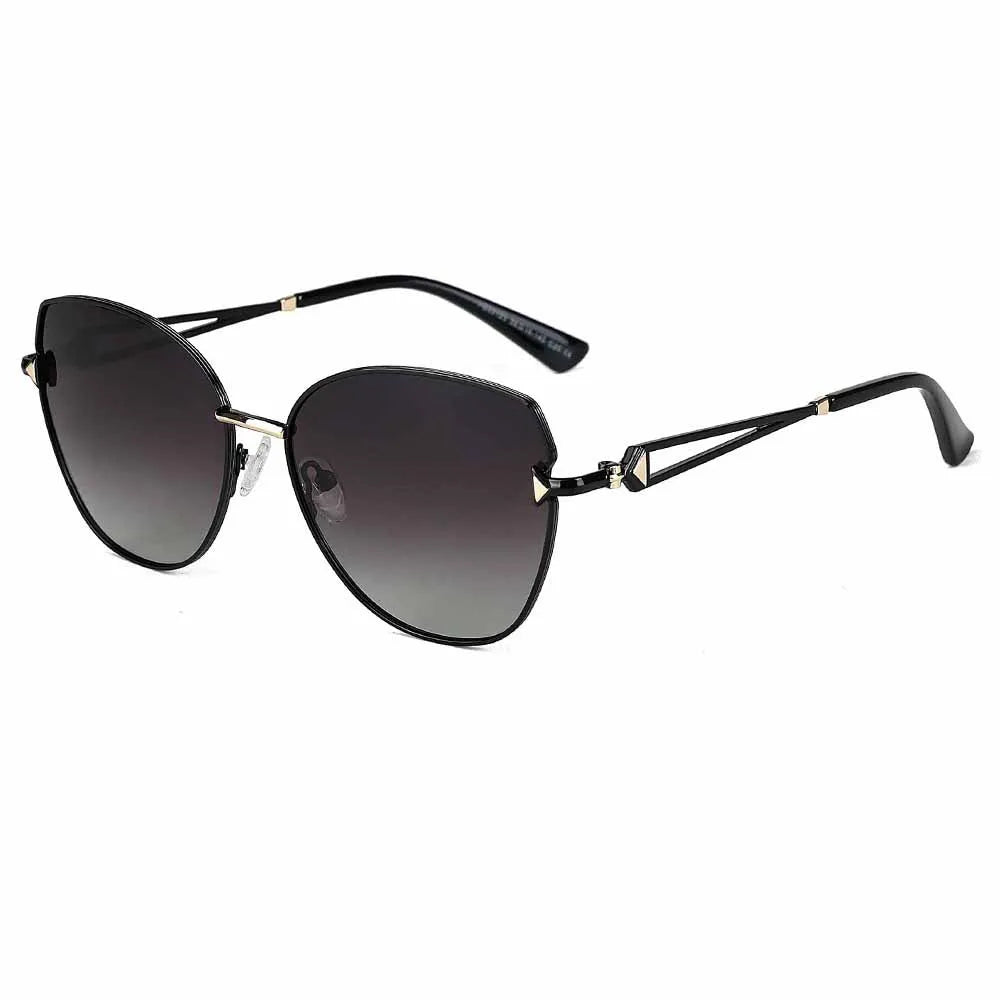 Momoja Women's Full Rim Oval Cat Eye Alloy UV400 Sunglasses 33123