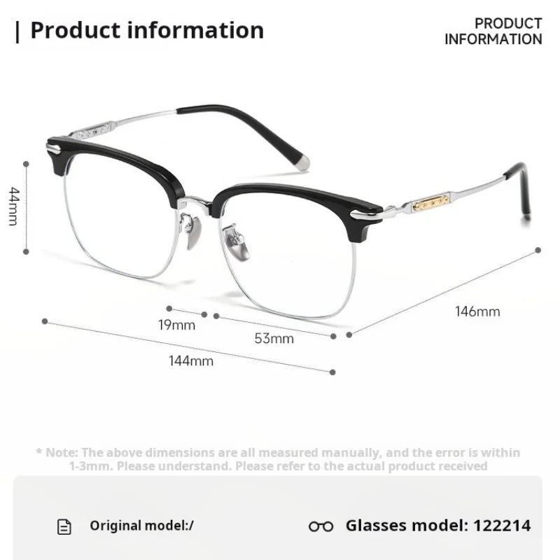 Momoja Unisex Full Rim Square Titanium Eyeglasses 122214