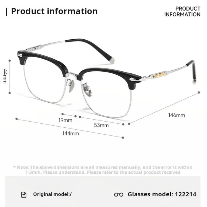 Momoja Unisex Full Rim Square Titanium Eyeglasses 122214