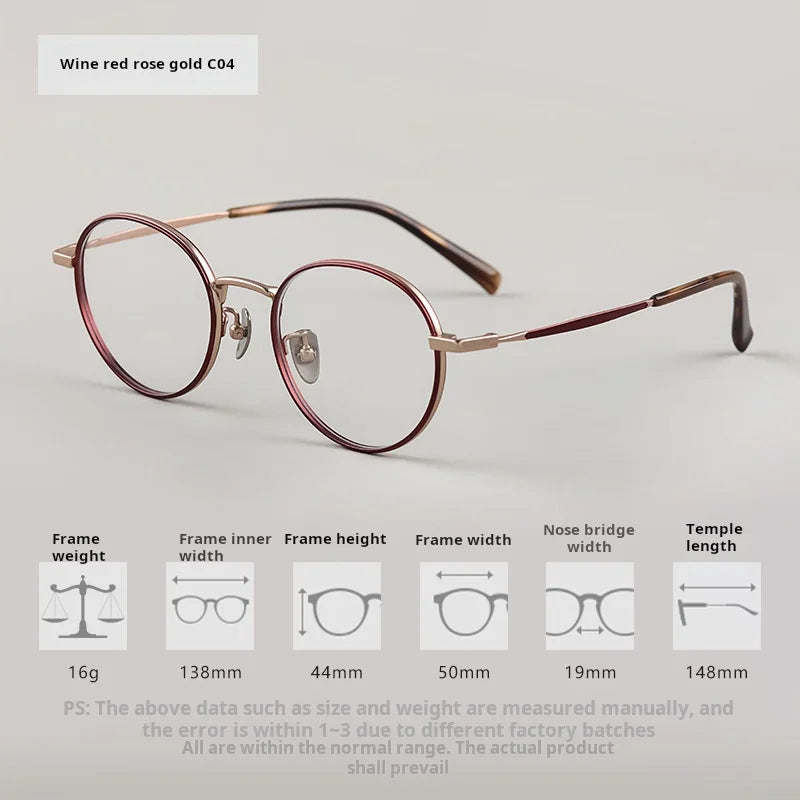 Xbora Women's Full Rim Flat Top Round Titanium Eyeglasses 98506