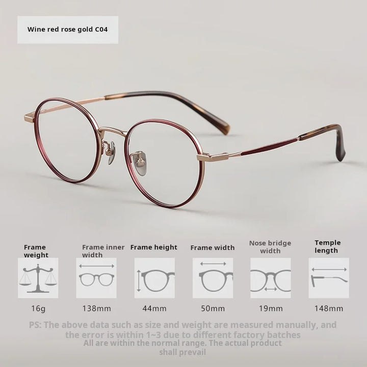 Xbora Women's Full Rim Flat Top Round Titanium Eyeglasses 98506