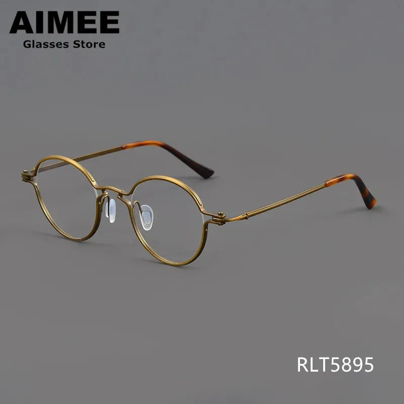 Aimee Unisex Full Rim Round Titanium Acetate Eyeglasses 185895 Full Rim Aimee   