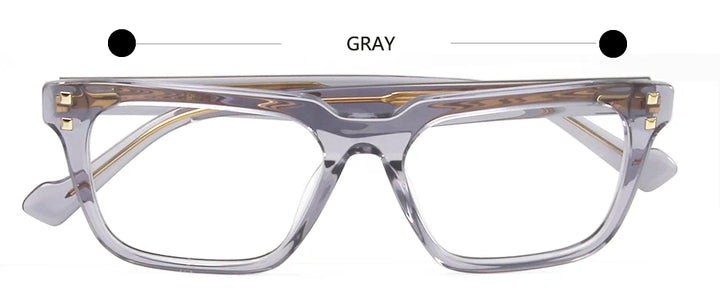 Esnbie Unisex Full Rim Rectangle Thick Acetate Eyeglasses 62223 Full Rim Esnbie Gray  