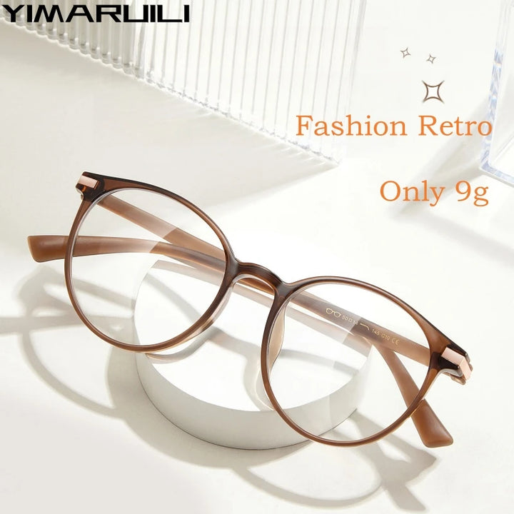 Yimaruili Unisex Full Rim Round Square Tr 90 Eyeglasses Y01151 Full Rim Yimaruili Eyeglasses   