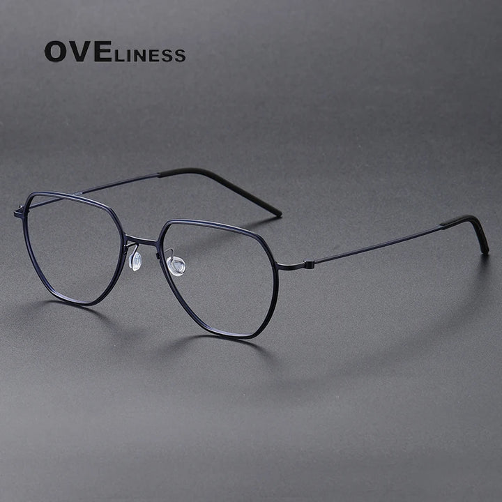 Oveliness Unisex Full Rim Square Titanium Eyeglasses 5527 Full Rim Oveliness blue  