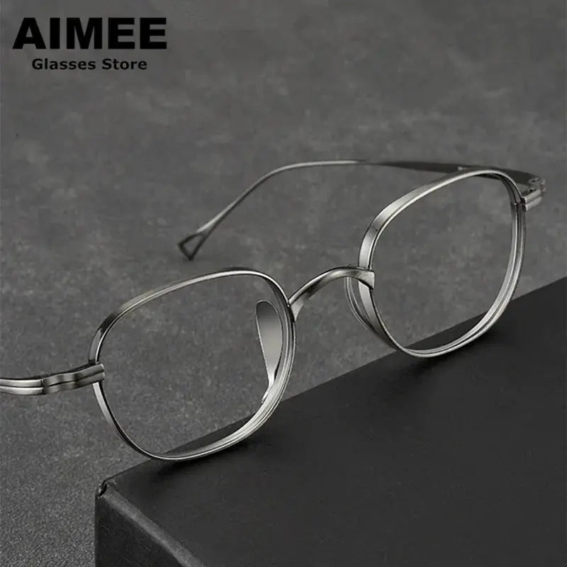 Aimee 114009 Women’s Full Rim Pure Titanium Square Frames FuzWeb