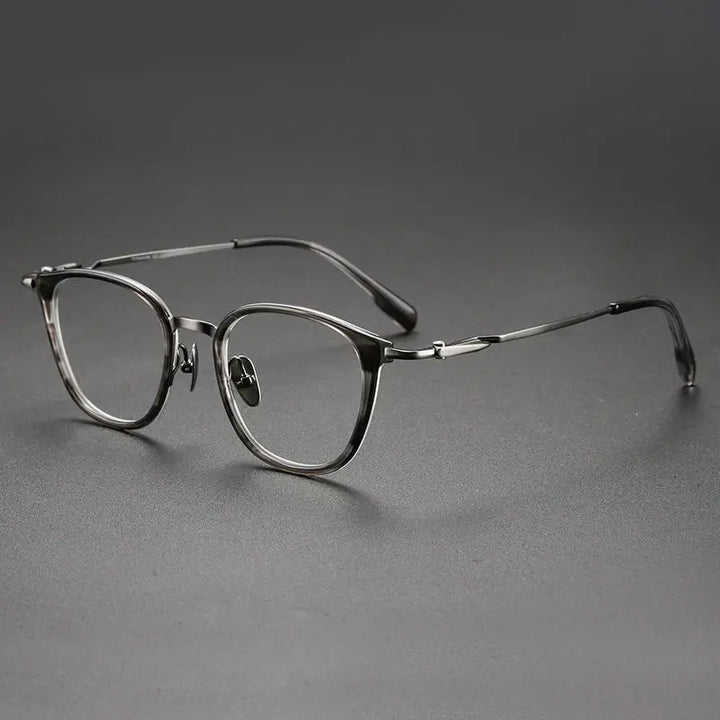 Black Mask Unisex Full Rim Oval Titanium Eyeglasses BM-0059