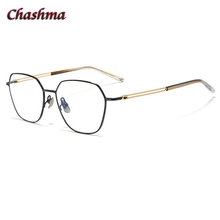 Chashma Ochki Women's Full Rim Flat Top Oval Titanium Eyeglasses 83124