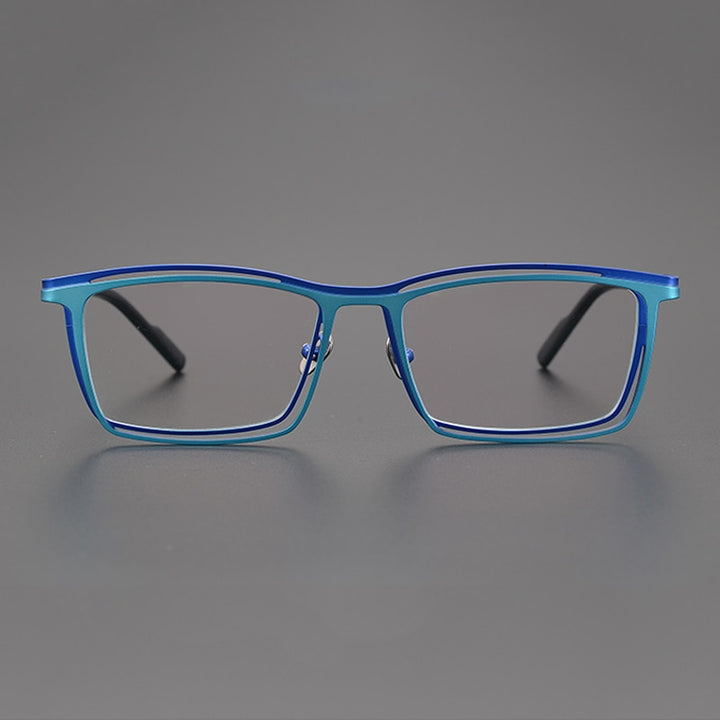 Gatenac Unisex Full Rim Square Titanium Eyeglasses Gxyj1021 Full Rim Gatenac   