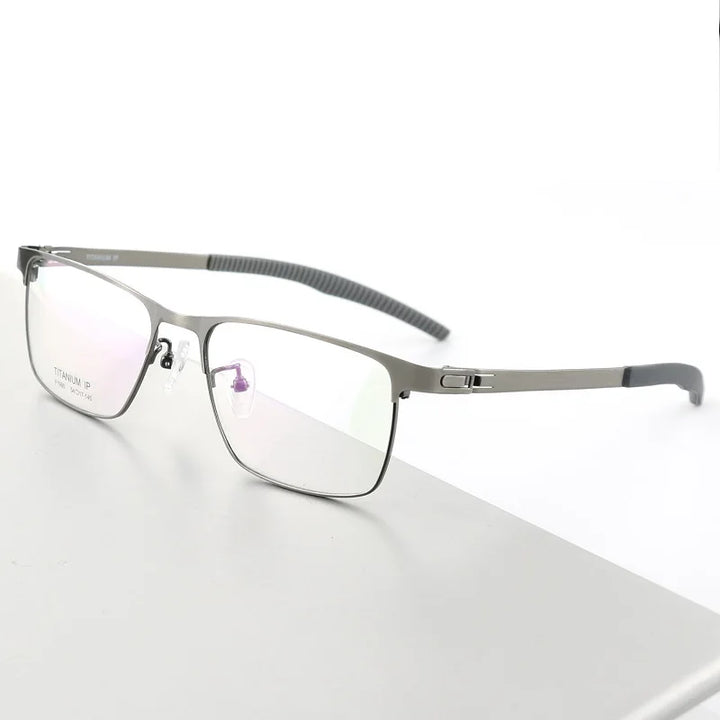 Aimee Unisex Full Rim Square Screwless Titanium Sport Eyeglasses 61990 Full Rim Aimee Gun-Grey  