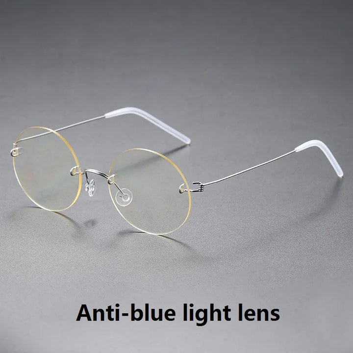 Aimee Women's Rimless Round Screwless Titanium Eyeglasses 41356