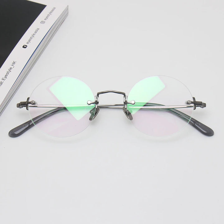 Blackmask Unisex Rimless Round Titanium Eyeglasses BM-KM272