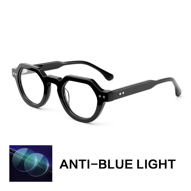 Gatenac Unisex Full Rim Flat Top Oval Acetate Reading Glasses G66311