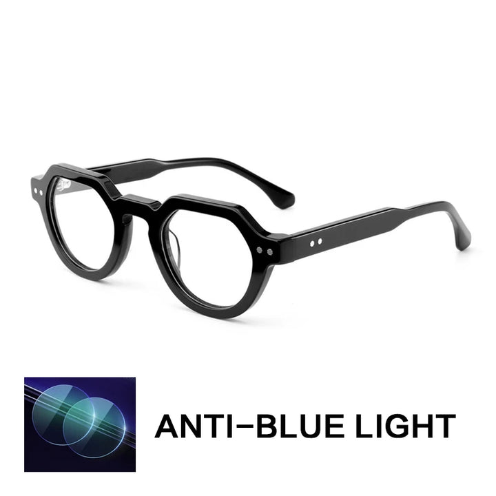 Gatenac Unisex Full Rim Flat Top Oval Acetate Reading Glasses G66311