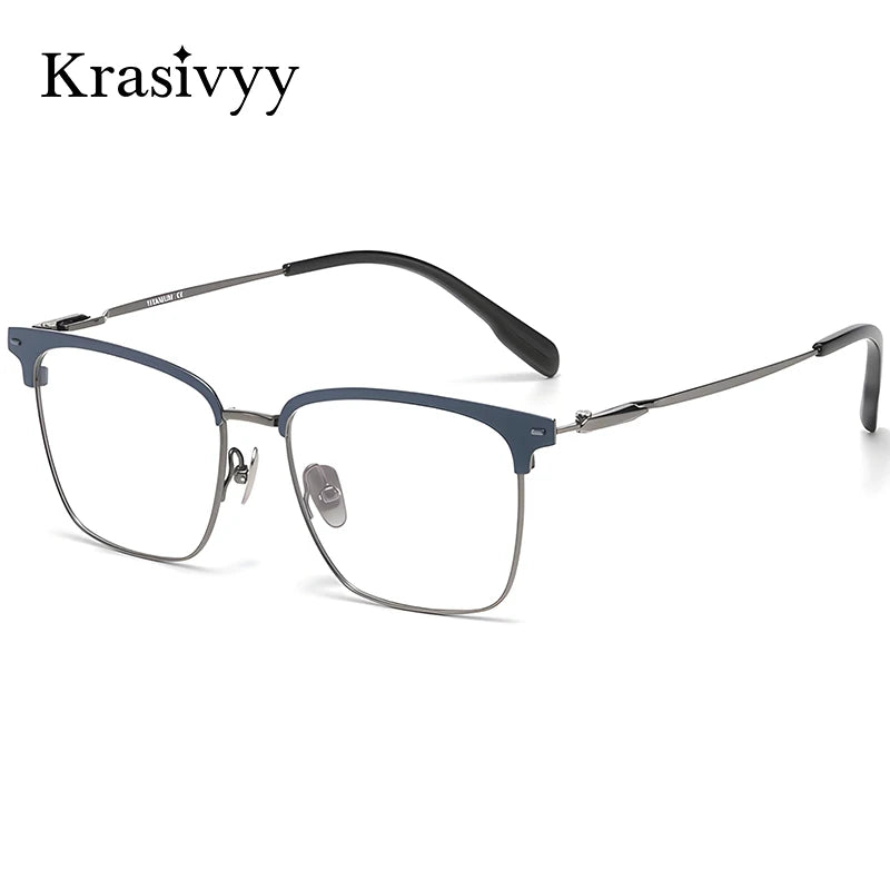 Krasivyy Men's Full Rim Big Square Titanium Prescription Eyeglasses KR0072 - view 2