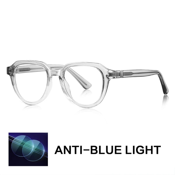 Gatenac Unisex Full Rim Flat Top Oval Tr 90 Titanium Reading Glasses G2226