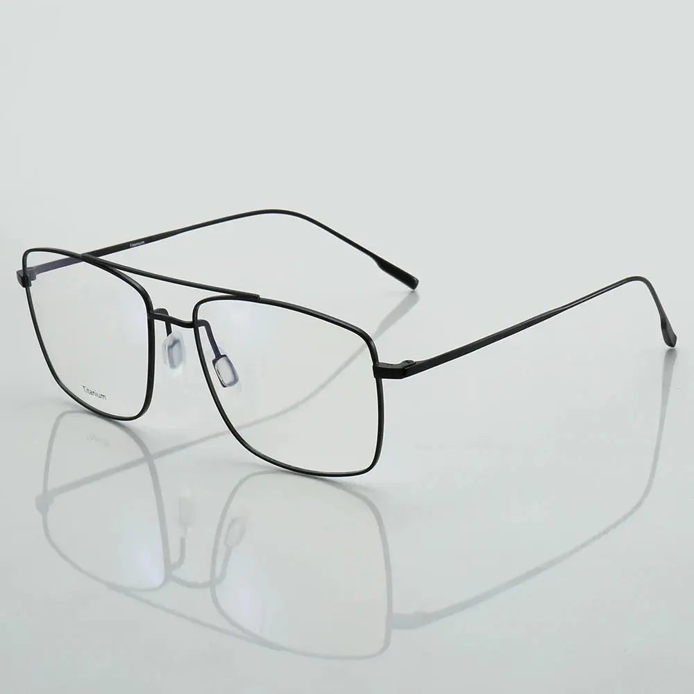 Aror Men's Full Rim Square Double Bridge Titanium Eyeglasses 83814.