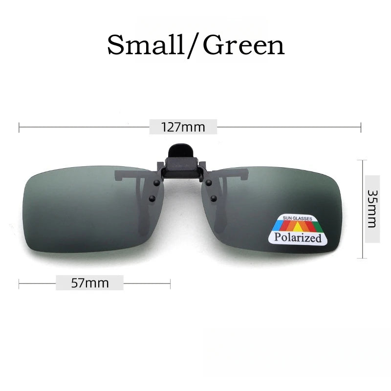 Yimaruili Unisex Square Polarized Alloy Plastic Clip On Sunglasses  FuzWeb  Small Dark Green  